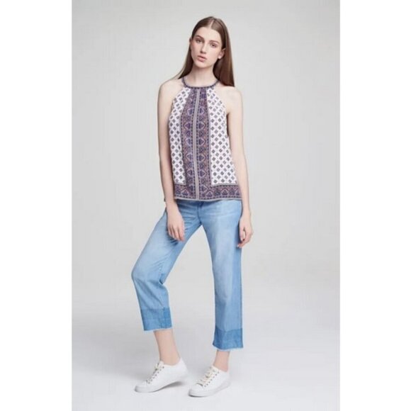 💕JOIE💕 Bradie 100% Silk Cami Top ~  Porcelain Border Print Medium NWT - Picture 6 of 16